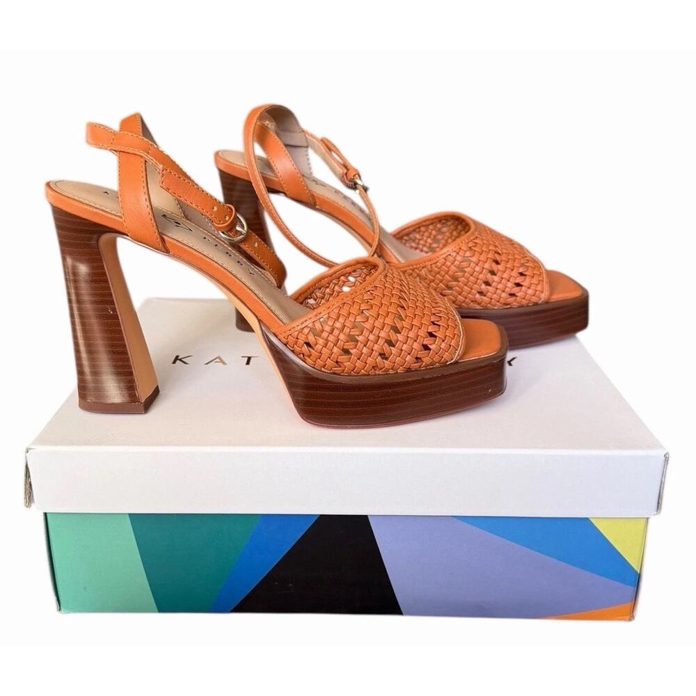 Katy Perry The Steady Ginger Biscuit Woven Platform Heels Ankle Strap Sandal 8.5 - Picture 5 of 14